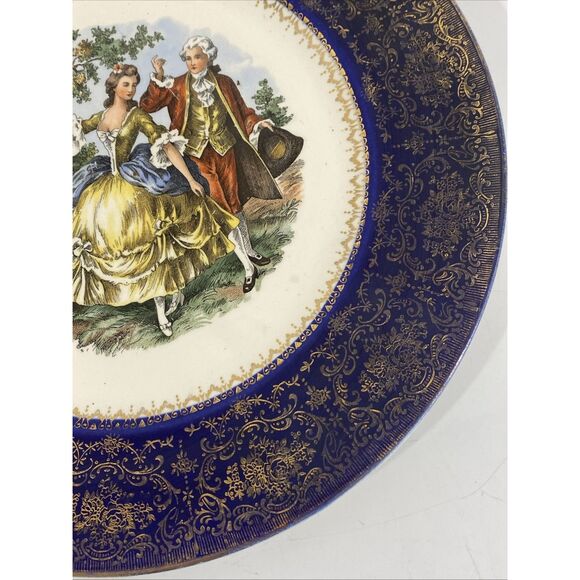 Salem China Imperial 23k gold Service Plate Blue 10.75” - Picture 7 of 10